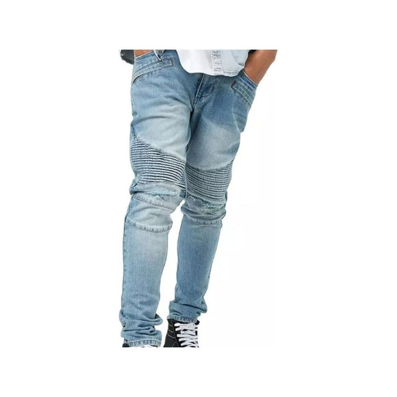 Light Slate Gray Louis Straight Ripped Jeans