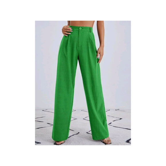 Forest Green High Waisted Tailored Pants