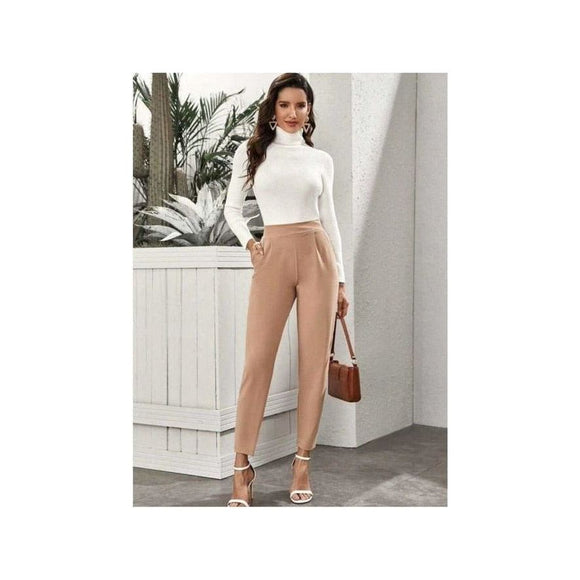 Rosy Brown High Waist Tapered  Pants