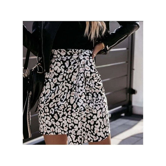 Dim Gray Louis Leopard Print Mini Skirt