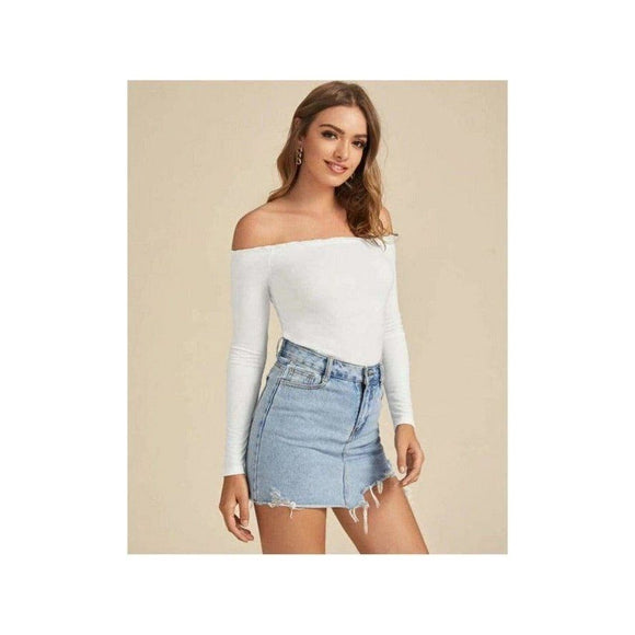 Wheat Off The Shoulder Crop Top
